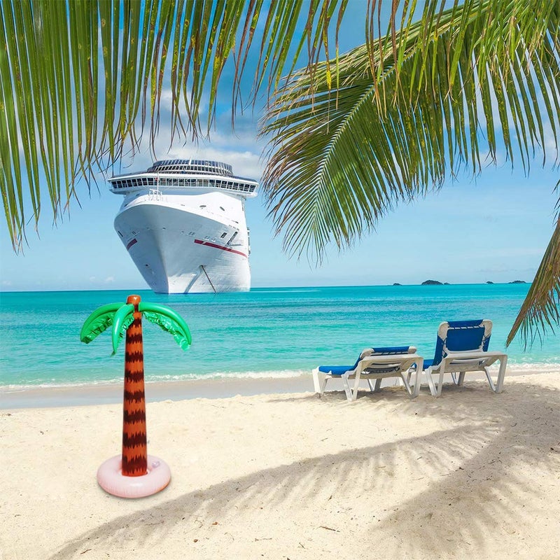 Aniann Inflatable Palm Tree Decoration, 2 Pack Jumbo Coconut Trees Beach Backdrop Favor Tropical Blow Up Hawaiian Summer Party Decor for Hawaiian Luau Party Decoration - Image 4